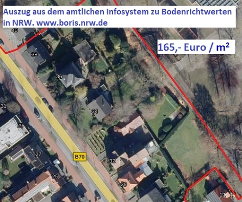 Bodenrichtwertkarte NRW - www.boris.nrw.de - 'Bahnhofstraße/Kreuzschule'