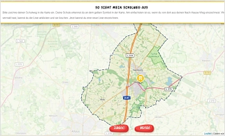 Screenshot zur Veranschaulichung Schulwegbefragung